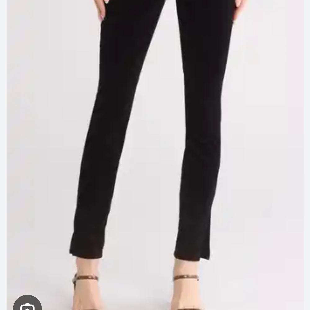 L'AGENCE Black Ankle Cropped Pants Velvet
